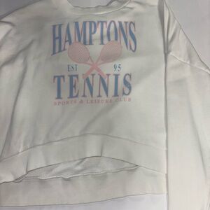 Francesca's Collections White Tennis Sweatshirt